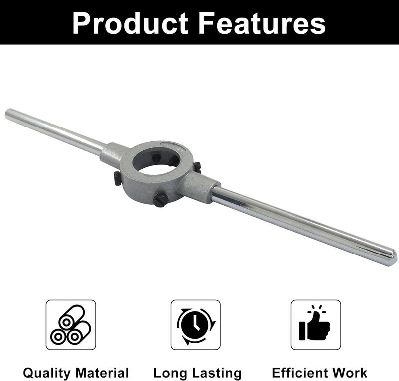 OSVJE Metric M12-M14 Die Round Die Stock Holder,Thread Tap Wrench Zinc Alloy Body Stock Holder with Additional Screws, Adjustable Removable Handle - Image 4